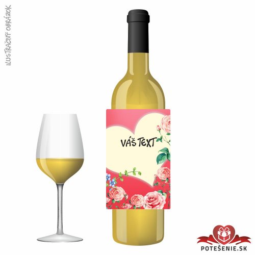 Valentínske darčekové víno, motív V035