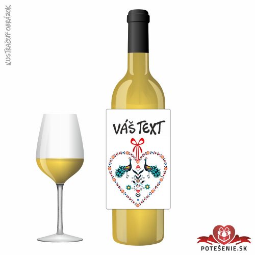 Valentínske darčekové víno, motív V080