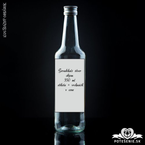 Prázdna svadobná fľaša Geradehals Silver 350 ml