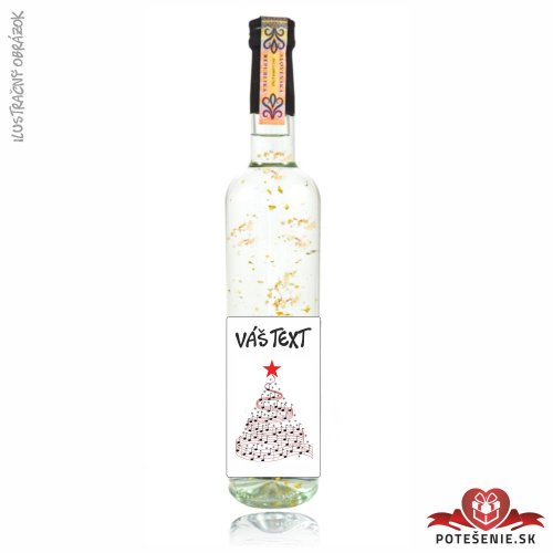 Vianočná vodka / borovička so zlatom, motív V084