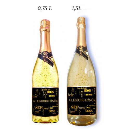Ajándék palack A legjobb főnök - Arannyal dúsított habzóbor