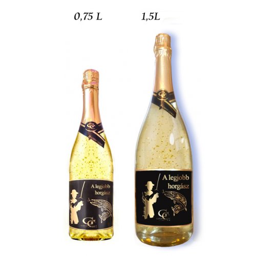 Ajándék palack A legjobb horgász - Arannyal dúsított habzóbor