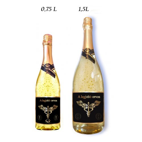 Ajándék palack A legjobb orvos - Arannyal dúsított habzóbor