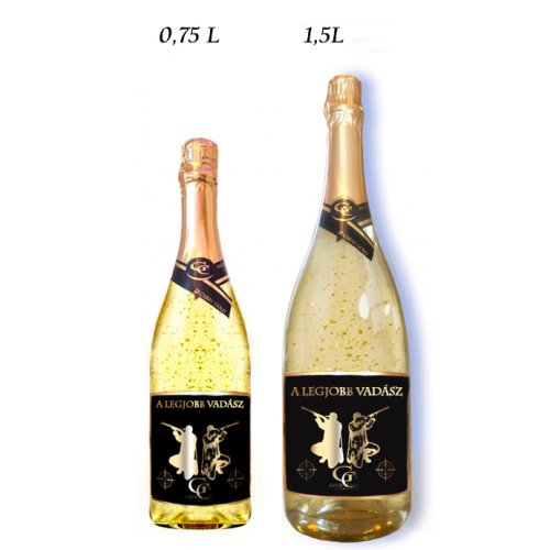 Ajándék palack A legjobb vadász - Arannyal dúsított habzóbor