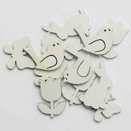 Motýľ / vták / zajac / kvet 3/3/4/3,5cm biela
