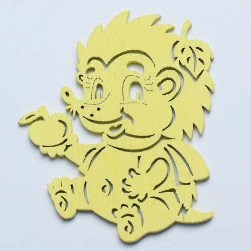 Výrez ježko s/6 8cm žltý