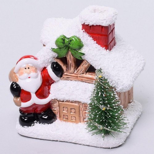 Led santa dom keramika 8,4x7x8cm