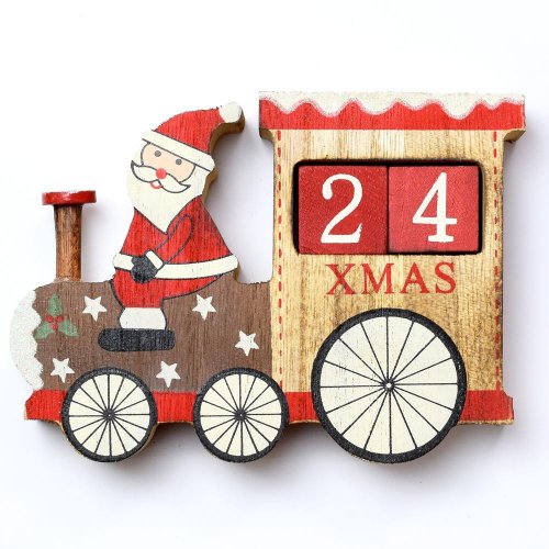 Kalendár advent vlak 16,5x12x3cm drevo