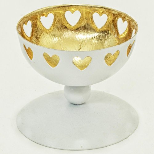 Luxusný bielo-zlatý kovový svietnik pre elegantný interiér