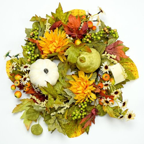 Veniec jeseň tekvica zel. 35cm