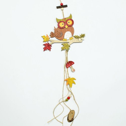 Záves sova drevo 57x15x1cm