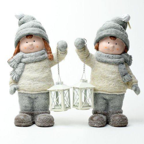 Deti s lampášom poly.18*13*34cm mix2