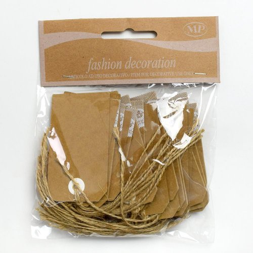 Karta papier s krajkou(24pcs) cm4,5x8 natural
