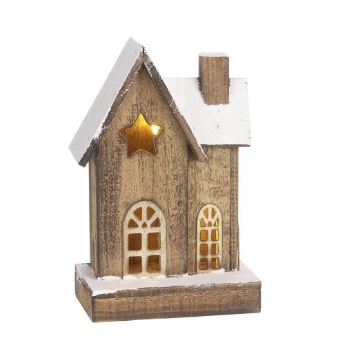 Kostolík drevený hnedý na batérie d19xš12xv31cm
