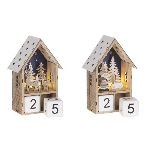 Domček advent s kockami bat LED mix farba