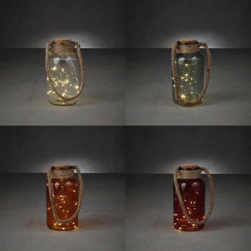 Fľaša 20 led červená zelená oranžová transparentná 4 rozmanité cesto