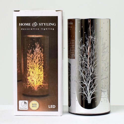 Valec sklený led 15cm strieborný