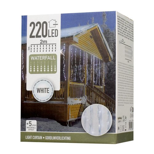 Led220 záclona svetlo ind/out 5funkcia