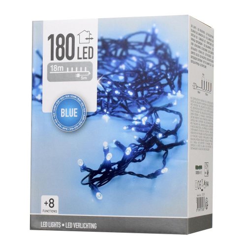 Led180 svetlá modrá ind/out, 8funkcia - Vianočné osvetlenie