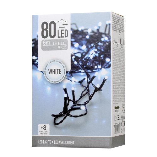 Led80 svetlá biely w,ind/out, 8funkcia - Vianočné osvetlenie
