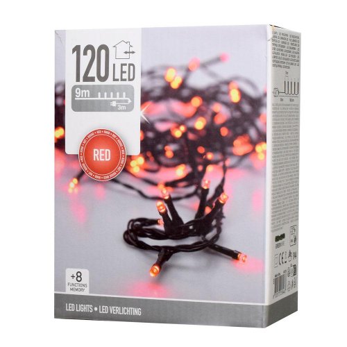 Led svetlá 120 červené vonkajšie - Vianočné osvetlenie