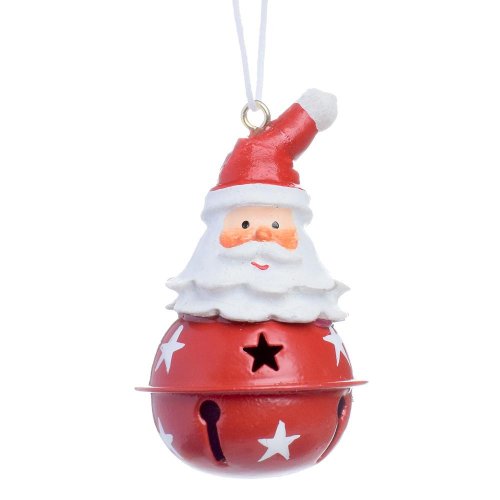 Záves železná rolnička santa čer. 4*4*8cm
