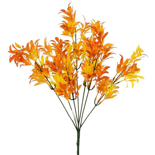 Zápich mini lístky oranžové 42cm - Umelé kvety
