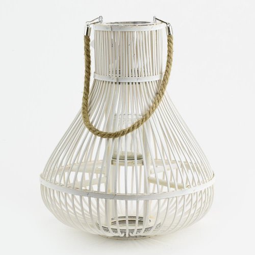 Hy9042a.bk lampión okrúhly so šnúrkou biely 34x34x41cm