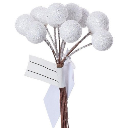 Zápich zväzok s/12 biele guličky l:10cm