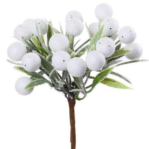 Zápich imelo +biele bob. 12cm - Umelé kvety