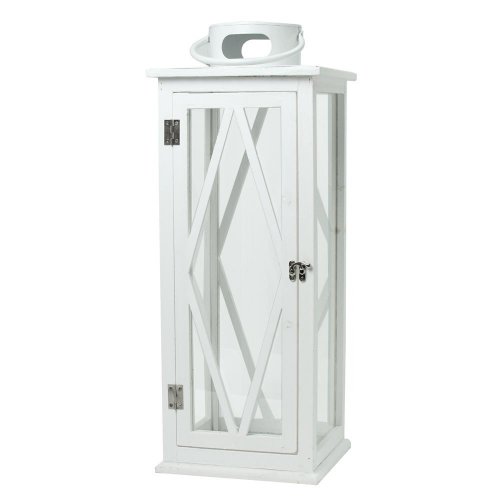 Lampáš drevo biely 24x24x61/73cm