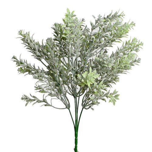 Zápich drobné lístky poprašené zelené 34cm