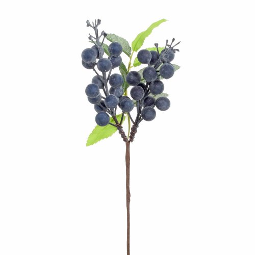 Konárik zeleň, modré bobule 26cm