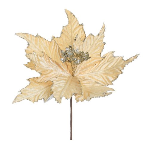 Vian. ruža/poinsetia bl. zlatá 29cm