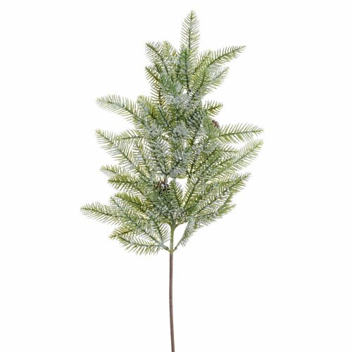 Konárik čečina, šišky zel. zasnežená 65cm