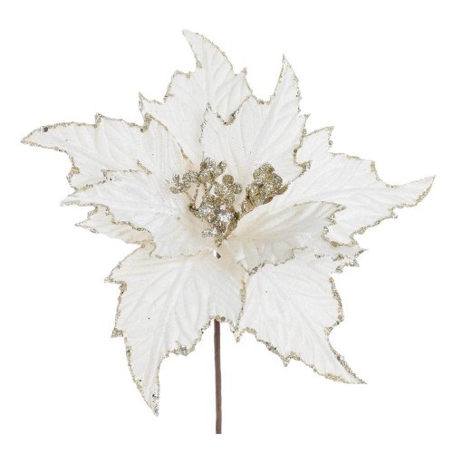 Vian. ruža/poinsetia biela 29cm