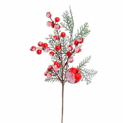 Vian. vetvička tuja, červ. jablko, bobule ľadové 38cm