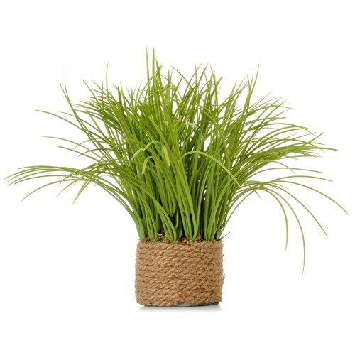 Kvetináč juta, okrasná tráva zelená 28cm