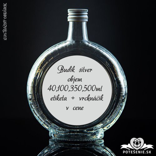 Prázdna svadobná fľaša Budík Silver 100 ml
