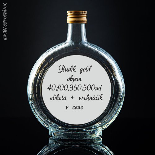 Prázdna svadobná fľaša Budík Gold 350 ml