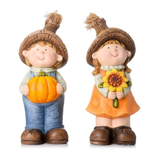 Dieťa s tekvicou /  slnečnicou  11,5*10,5*26cm