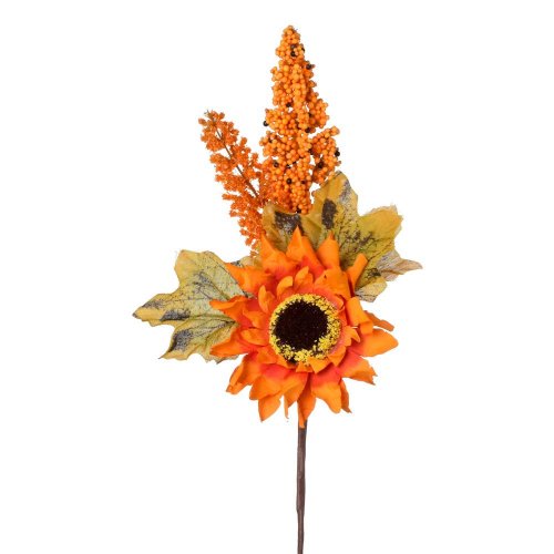 Zápich jeseň slnečnica listy 25cm