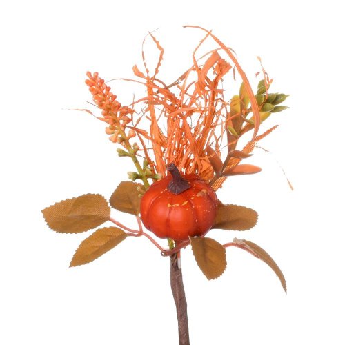 Zápich tekvica, trávy, zeleň, or/zel/hn 15cm - Jesenné dekorácie