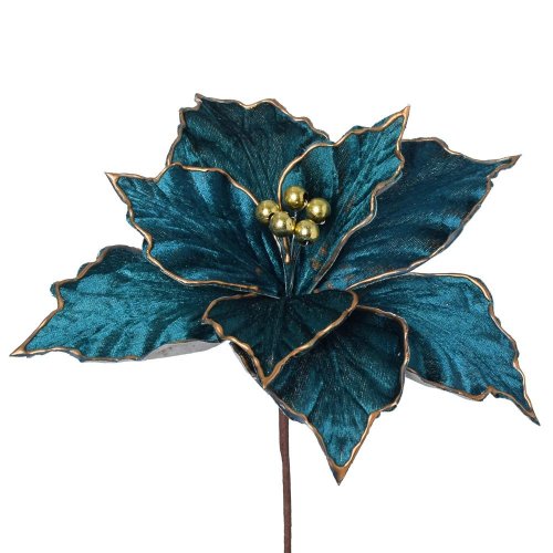 Vian. ruža/ poinsetia 26cm tyrkys