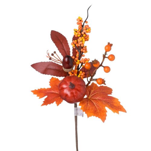 Konárik tekvica, žaluď, bobuľky, listy, or/hne/žl 28cm - Jesenné dekorácie