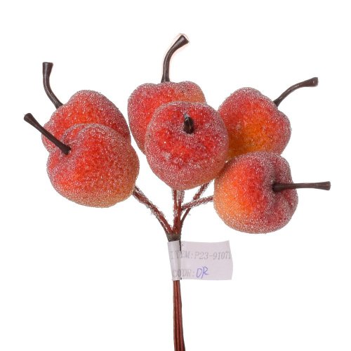 Zápich jabĺčka cukrové, čer/žl 6ks 13cm - Jesenné dekorácie