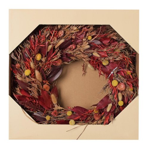 Veniec tráva čer./natur/žl. 40cm