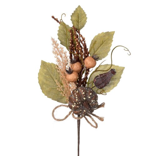 Konárik telvice, šípky,trávy, zeleň hne/béž/zel 32cm