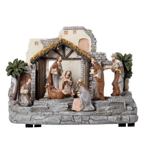 Betlehem led polyres 29x16x22cm - Vianočné dekorácie
