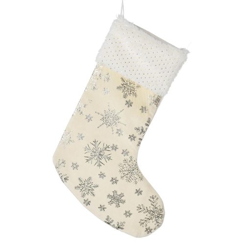 Vian. ponožka vzor vločka krém/zla.šamp zam/textil 28*43cm